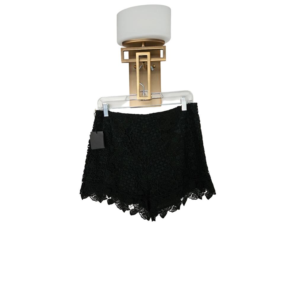Anna Sui Women's Black Embroidered Lace High Rise Shorts NWT Size 10